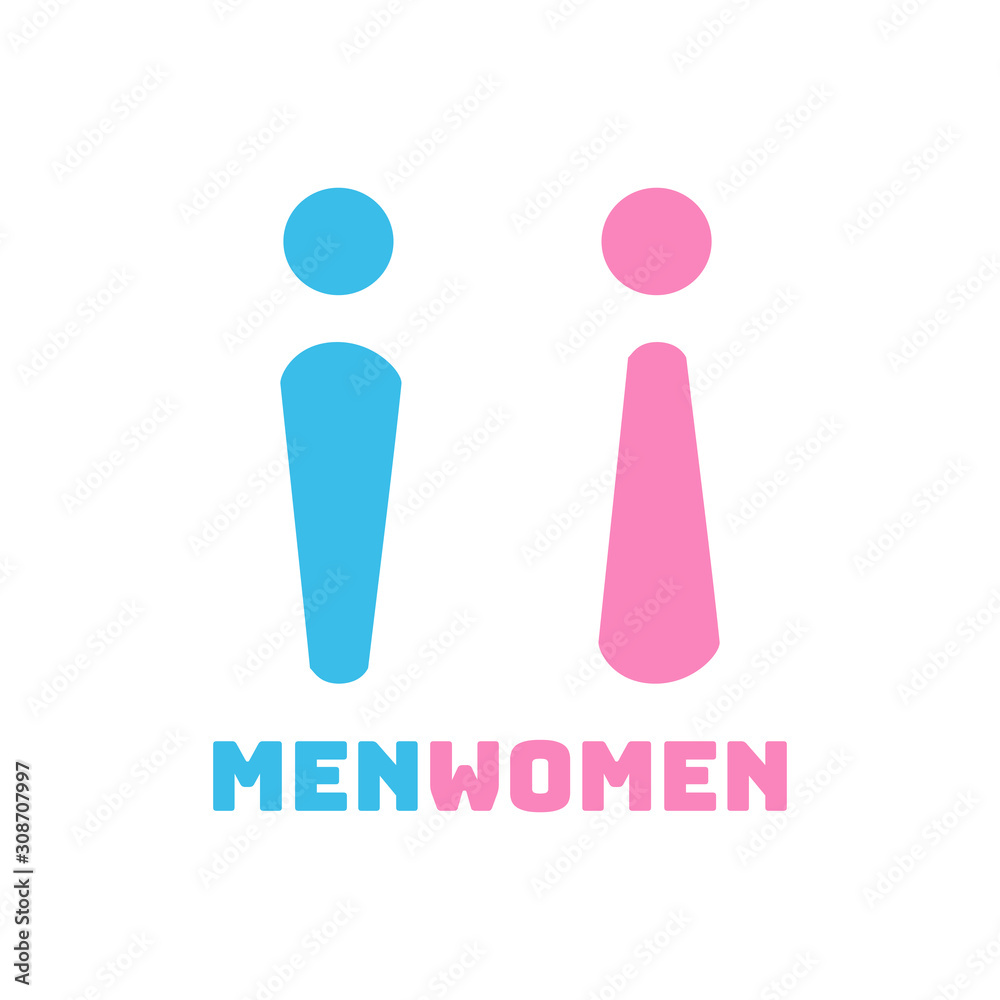 Vector male and female icon set. Gentleman and lady toilet sign. Man and woman user avatar. Flat design style. Vector male and female icon set. Gentleman and lady toilet sign. Man and woman user avatar. Flat design style.