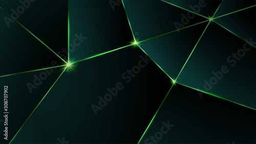 luxury dark green background with golden green metalic abstract shapes