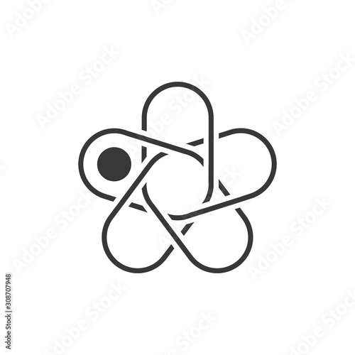 Flower chart circle infographic template with 5 options. Business concept. Vector illustration.