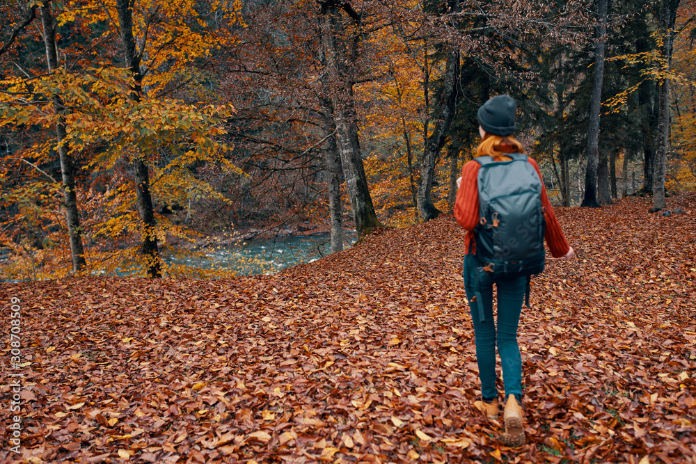 boy in autumn forest