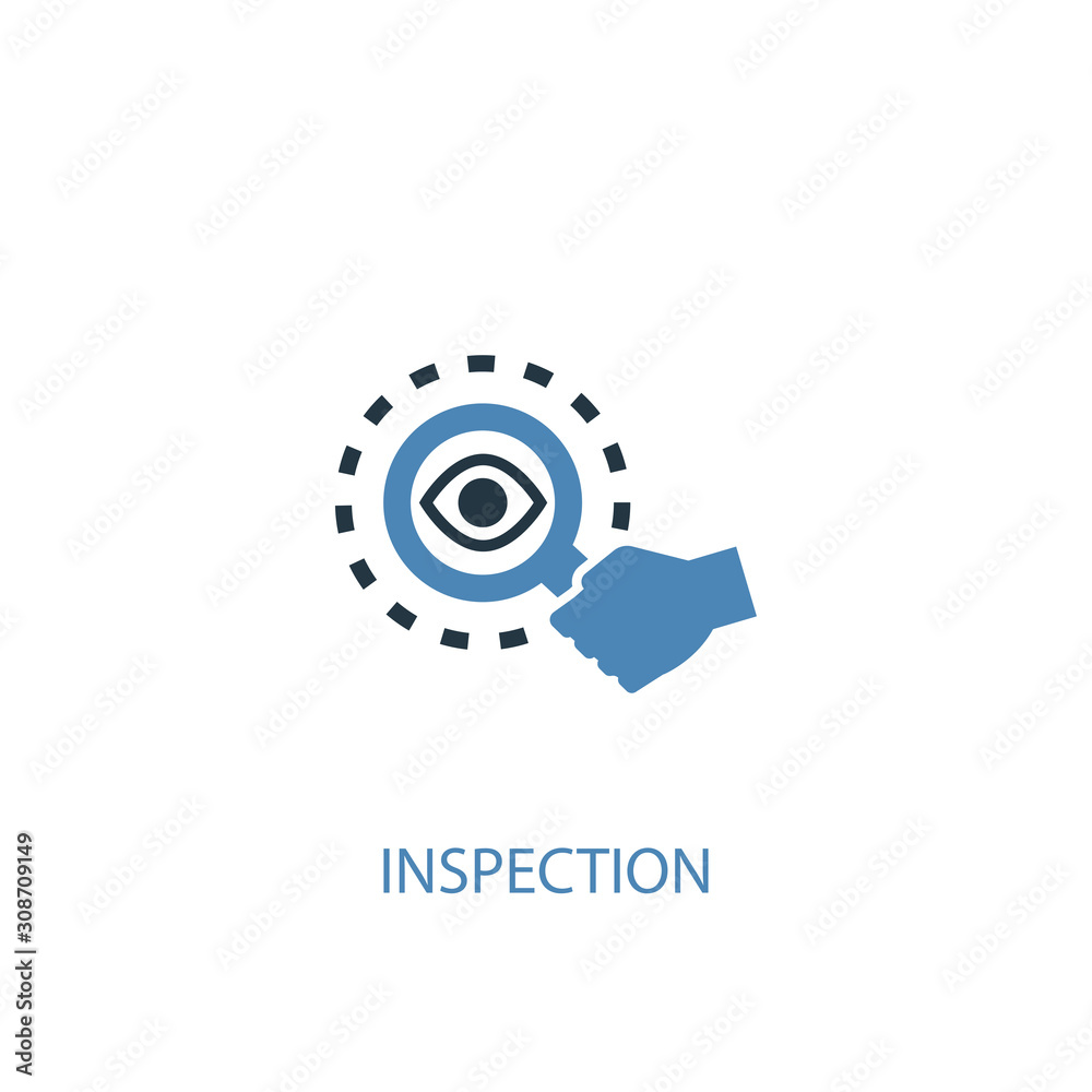 inspection concept 2 colored icon. Simple blue element illustration ...