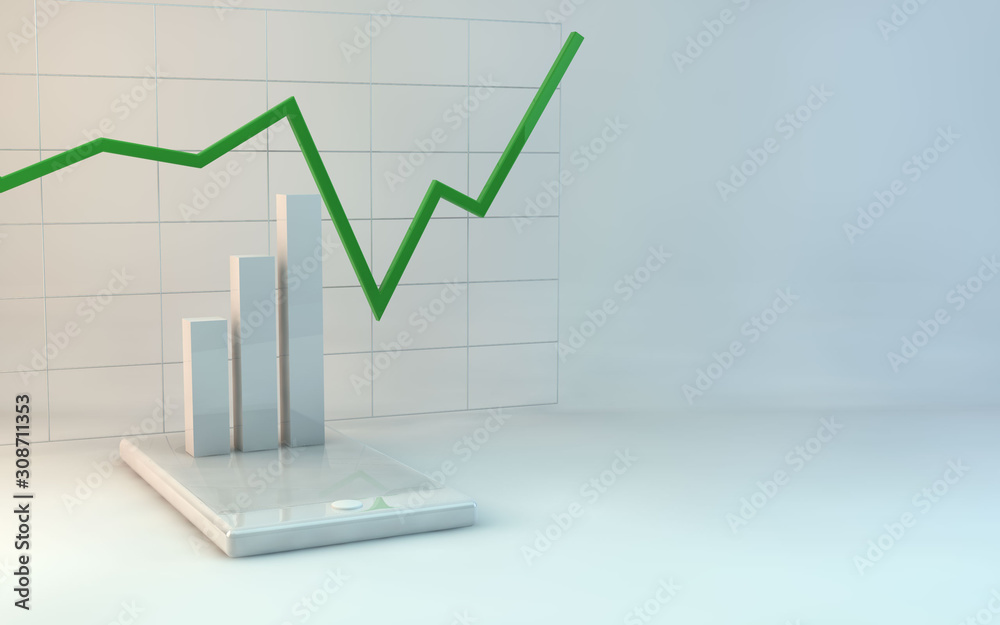 business chart with arrow business chart with arrow
