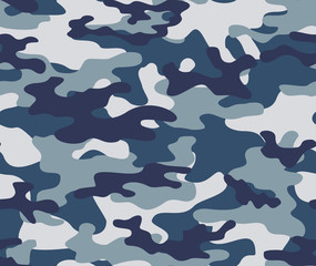 Fototapete Tarnmuster Blaues Armee Tarnmuster Nahtlos  © Sanvel