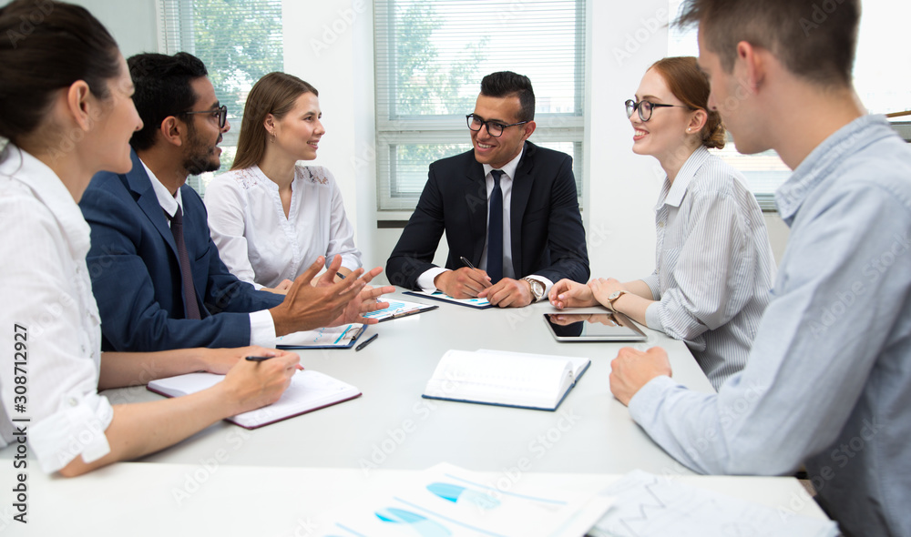 International business team discuss a new project International business team discuss a new project