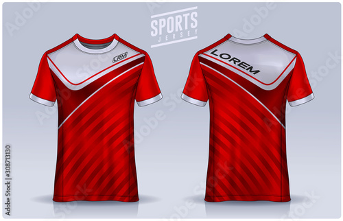 t-shirt sport design template, Soccer jersey mockup for football club. uniform front and back view.