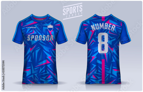 t-shirt sport design template, Soccer jersey mockup for football club. uniform front and back view.