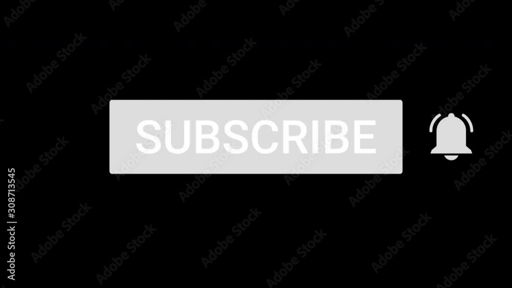 Subscribe Button and Bell Notification. Animation in alpha channel. 4K resolution. Subscribe Button and Bell Notification. Animation in alpha channel. 4K resolution.