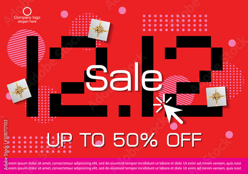12.12 Shopping day sale banner or flyer design. 