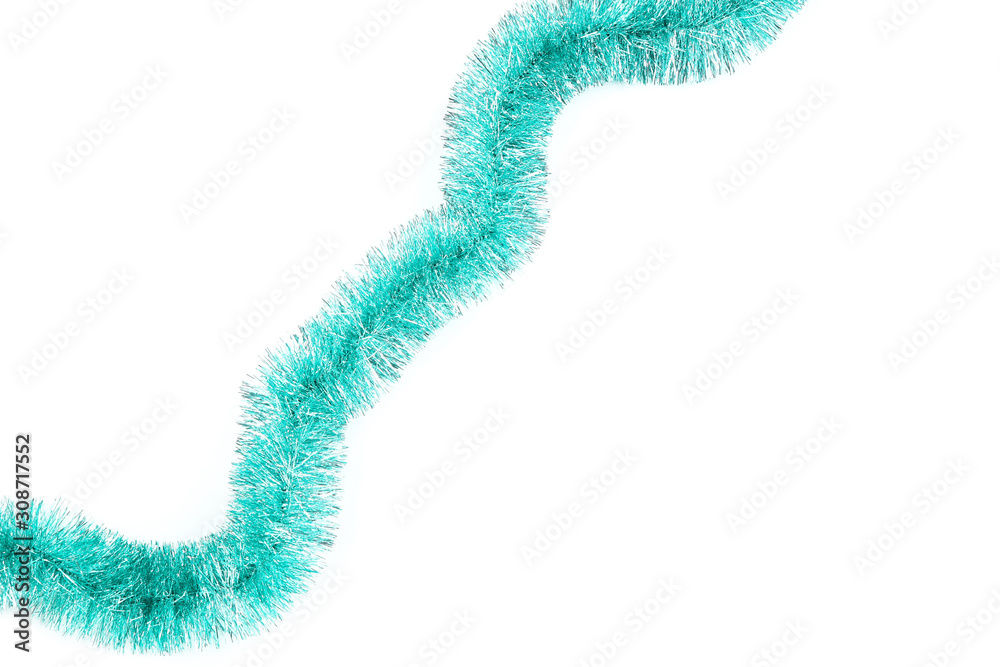 Christmas tinsel isolated on white background Christmas tinsel isolated on white background