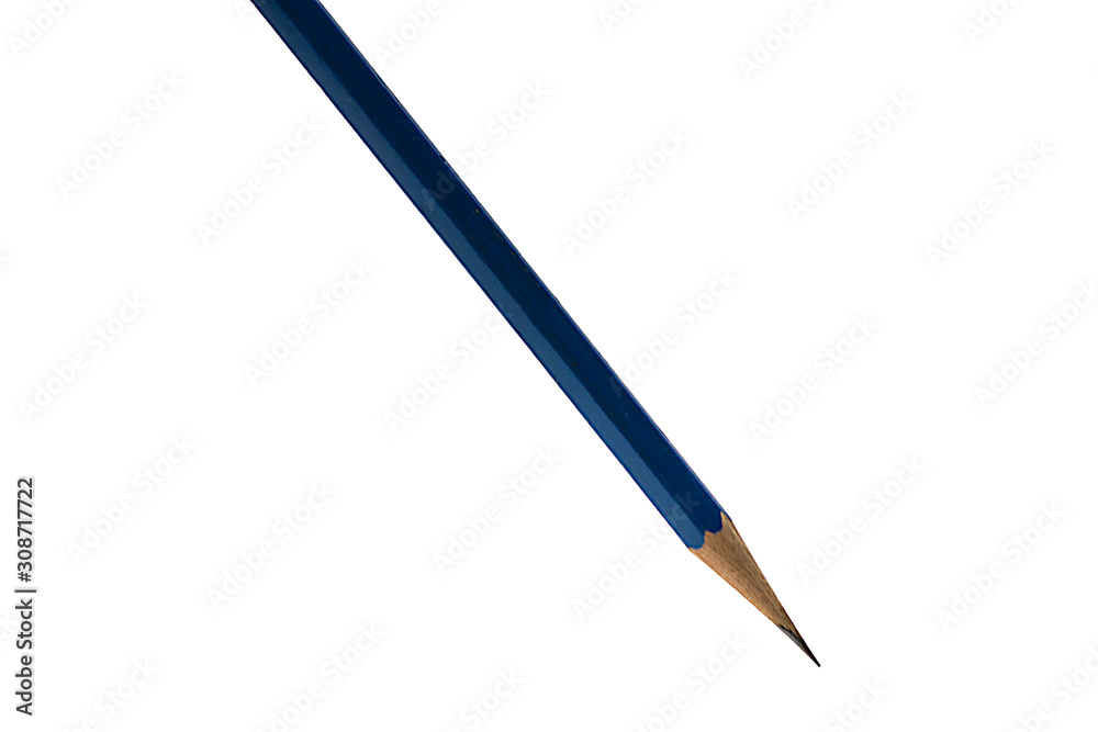 Blue pencil using for drawing and examintation isolated on white background Blue pencil using for drawing and examintation isolated on white background