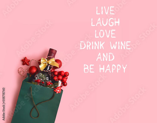 Obraz na płótnie Live, laugh, love, drink wine and be happy