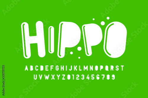Playful style font design, kids alphabet, letters and numbers