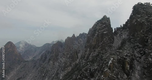 Snowy mountains in winter