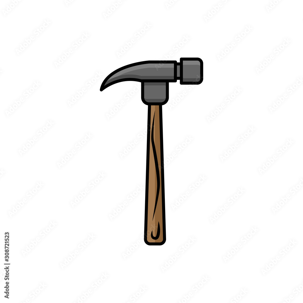 Hammer flat illustration. tooling icon for design and web. Hammer flat illustration. tooling icon for design and web.