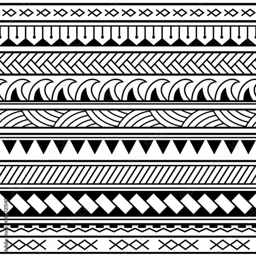 Konstfotografi Vector ethnic seamless pattern in maori tattoo style
