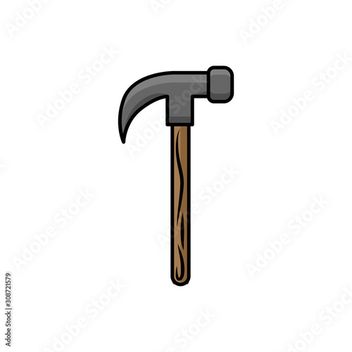 Hammer flat illustration. tooling icon for design and web.