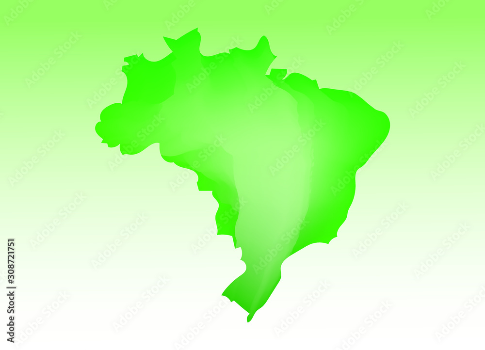 Brazil map using green color with dark and light effect vector on light background illustration Brazil map using green color with dark and light effect vector on light background illustration