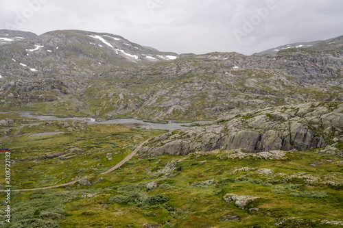 rocky slopes in barren mountains  near Finse  Norway