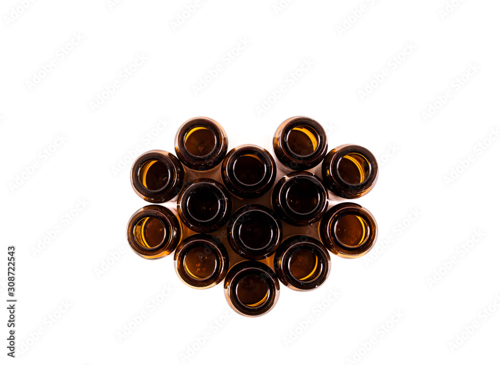 Heart made of medicine jars on a white background in a minimal style with a place for text. Heart made of medicine jars on a white background in a minimal style with a place for text.