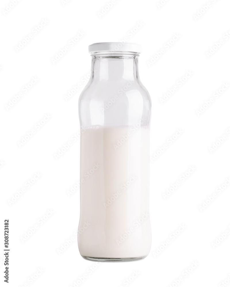 Fresh milk in a glass bottle. Bottle of milk isolate on a white background. Fresh milk in a glass bottle. Bottle of milk isolate on a white background.