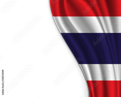 Thailand flag of silk with copyspace on white background. Free Download Thailand flag of silk with copyspace on white background. - GFXLoad