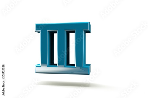3D illustration number with white background number 3