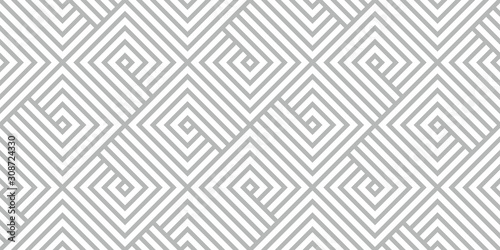 Abstract geometric pattern with stripes, lines. Seamless vector background. White and grey ornament. Simple lattice graphic design.