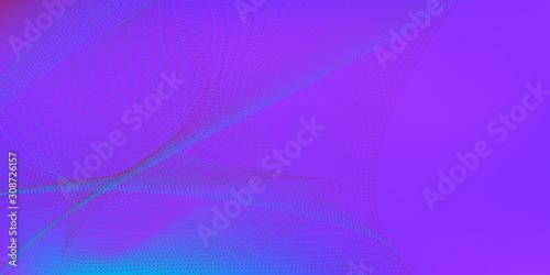Abstract Blue, Purple Waves on the Dark. Abstract Background Electricity. Art Vector Background Futuristic Design. Virtual Space.