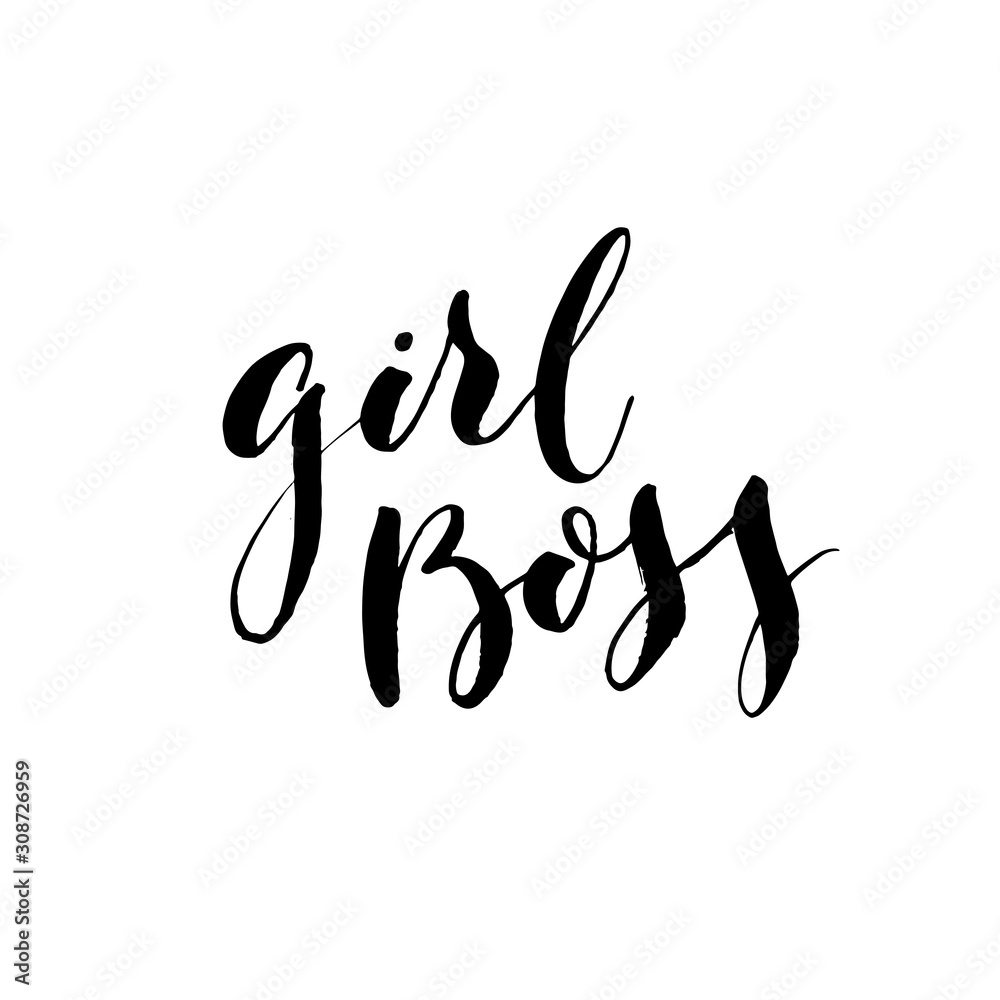 Boss girl card. Modern vector brush calligraphy. Ink illustration with hand-drawn lettering. Boss girl card. Modern vector brush calligraphy. Ink illustration with hand-drawn lettering.