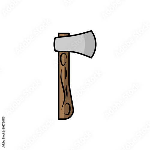 Axe illustration in flat style. tool icon for design and web