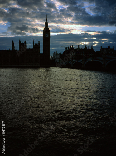 Houses of Parliament and Tamiza River, London, England - July, 2011