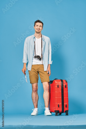 man with suitcase