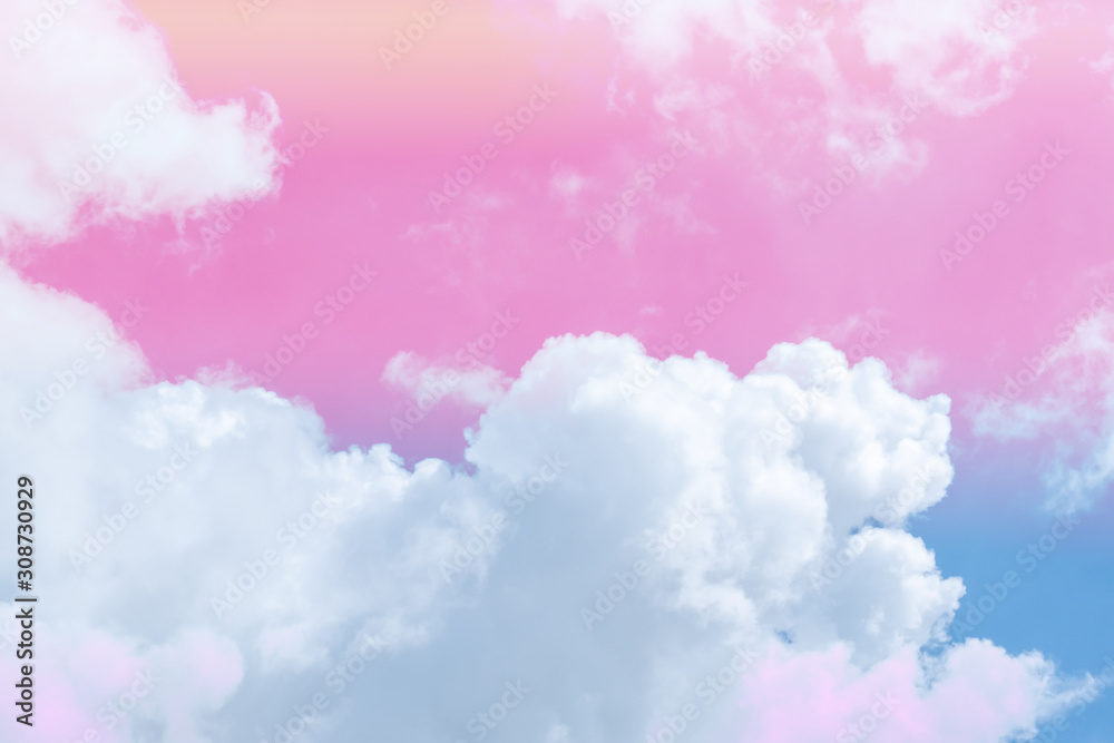 Pastel sky wallpaper, abstract background with clouds and sunlight ...