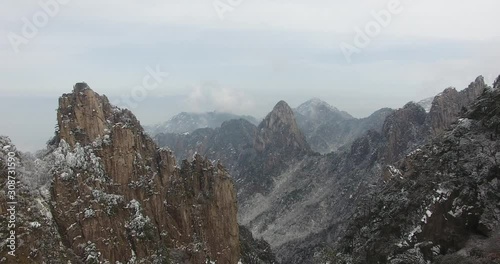 Snowy mountains in winter