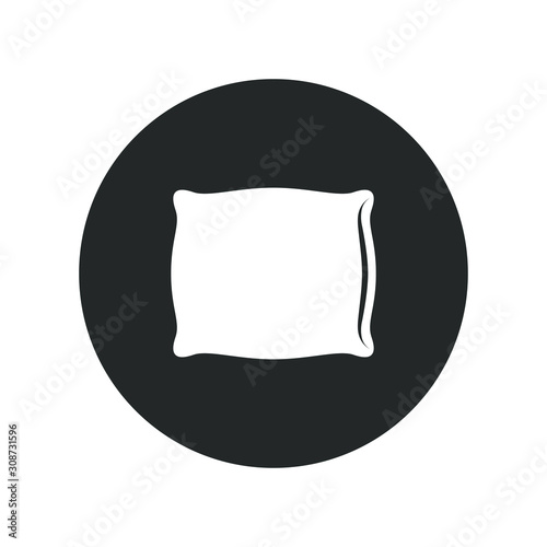 Pillow graphic icon. Cushion sign in the circle isolated on white background. Vector illustration