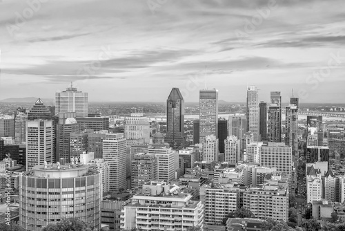 Montreal from top view at sunset in Canada