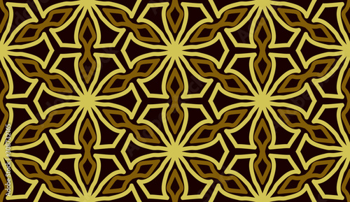 decorative modern pattern seamless line gold dark background