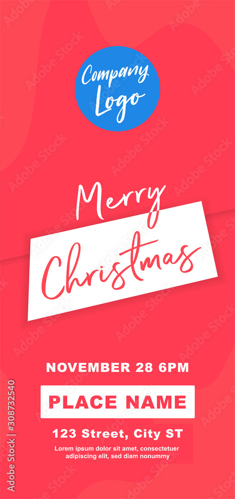 Merry Christmas DL Flyer Banner poster template vector illustration offer holiday greeting card Merry Christmas DL Flyer Banner poster template vector illustration offer holiday greeting card