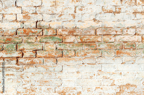 Texture and background of old worn brick wall surface