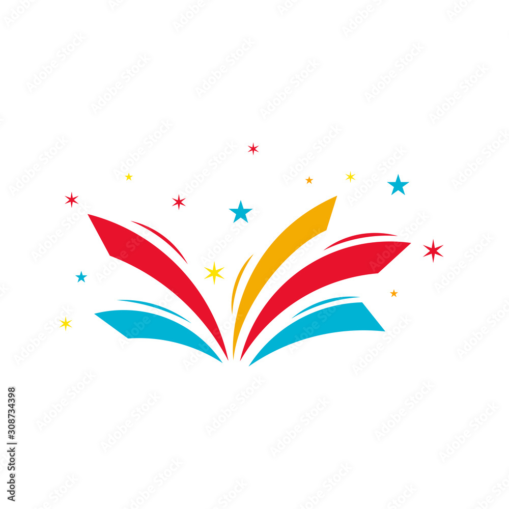 Obraz premium Firework line icon and happy new year firework vector design, Creative icon, design concept