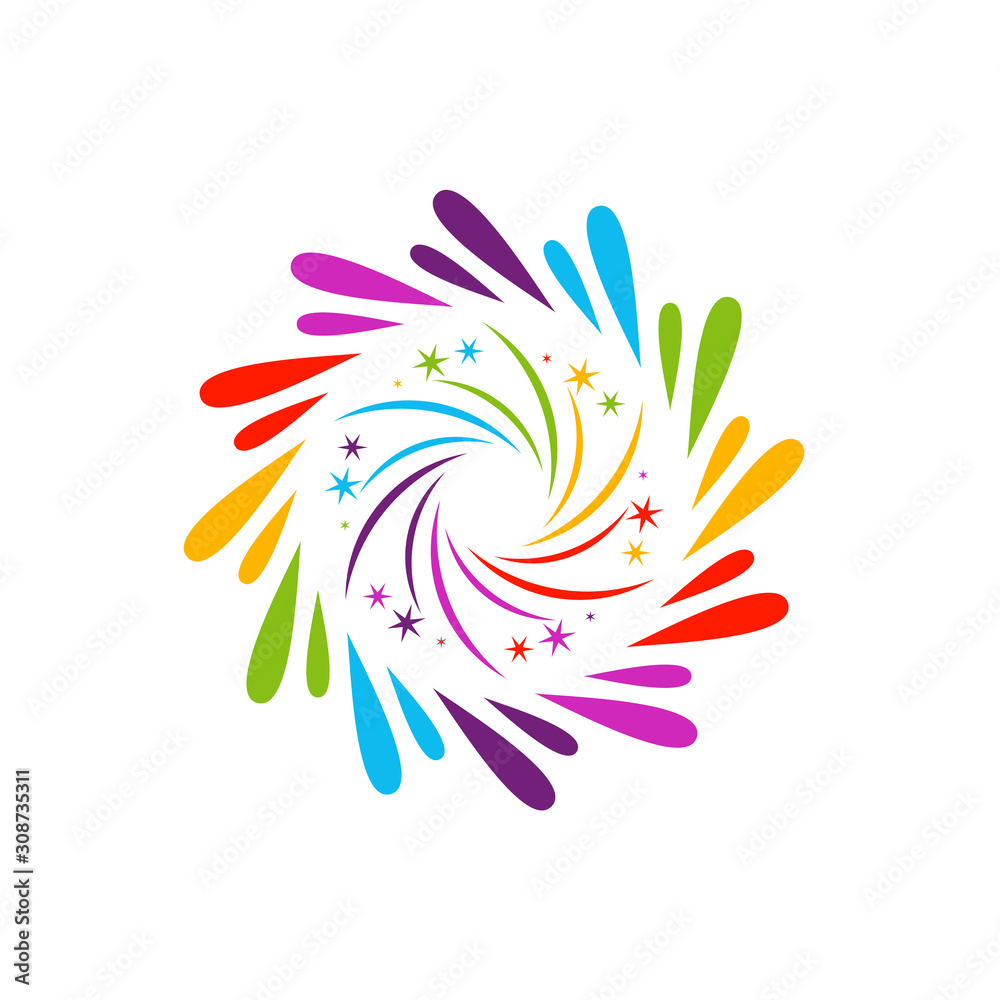 Firework line icon and happy new year firework vector design, Creative icon, design concept Firework line icon and happy new year firework vector design, Creative icon, design concept