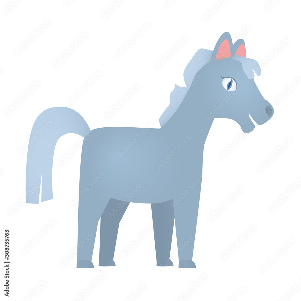Cute cartoon vector horse. Vector illustration for children with little pony. Cute cartoon vector horse. Vector illustration for children with little pony.