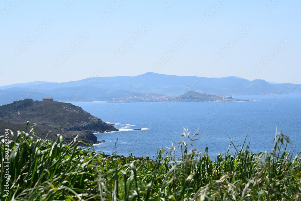 Sea, mountains, A Coruña, Galicia, Spain.