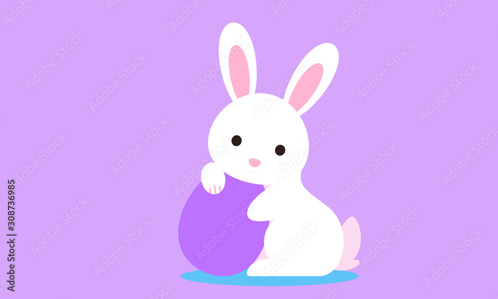 Naklejka premium Easter bunny with egg