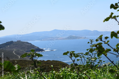 Sea, mountains, A Coruña, Galicia, Spain.