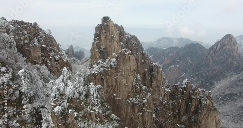 Snowy mountains in winter