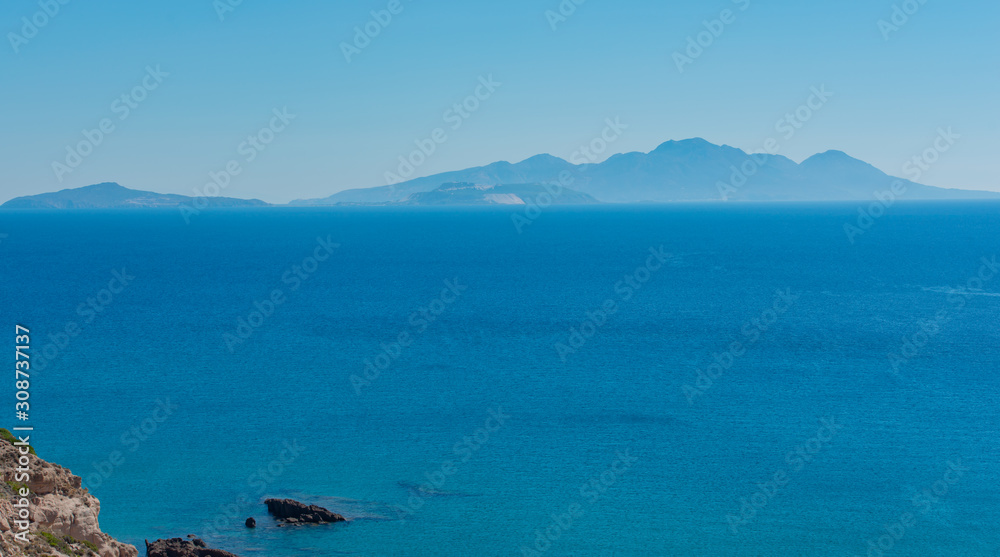 Mittelmeer Küstenlandschaft im Süden von der Insel Kos Griechenland