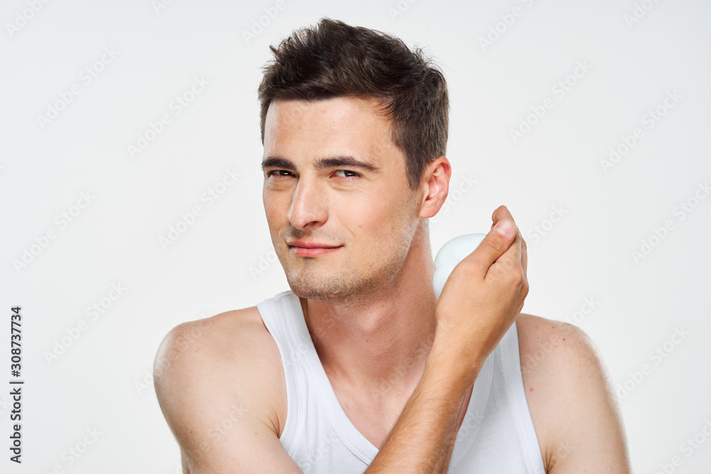portrait of young man isolated on white background portrait of young man isolated on white background