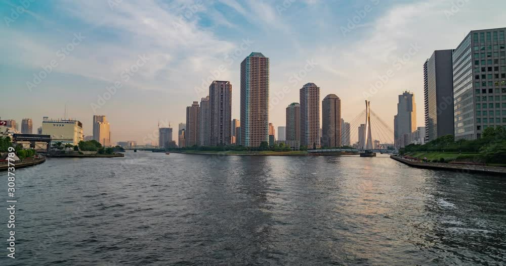 Tokyo Cityscape Okawabata River seen from Eitai Bridge, Japan Travel Tokyo Cityscape Okawabata River seen from Eitai Bridge, Japan Travel