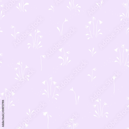 Cute hand drawn bellflower seamless pattern